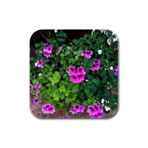 Flowers Rubber Square Coaster (4 pack) from Product Design Center Front